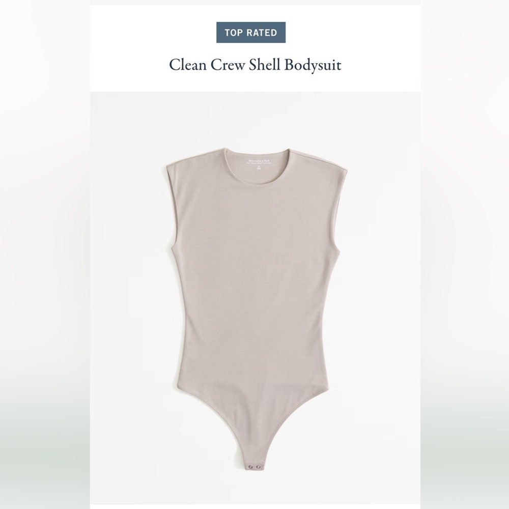 Abercrombie clean crew shell body suit with shoulder pads.